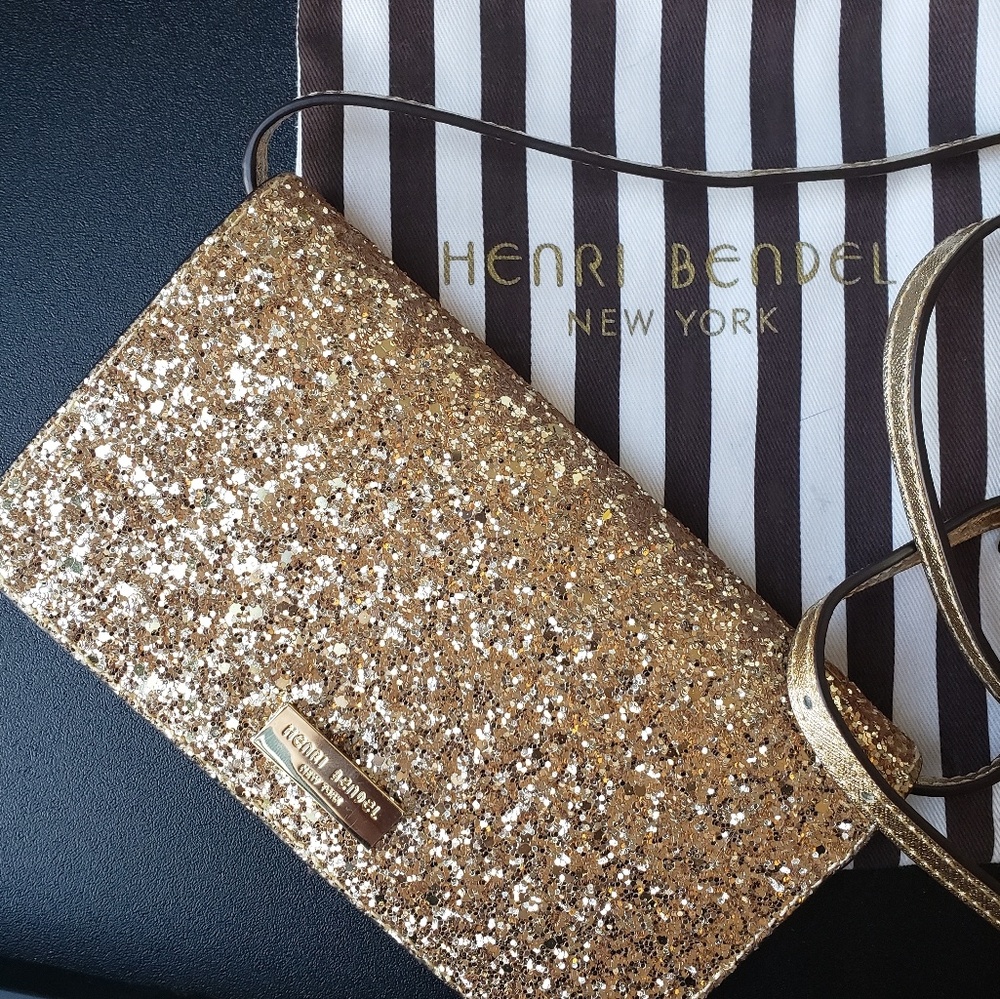 Henri Bendel Gold Wallet Phone Case Cross Body